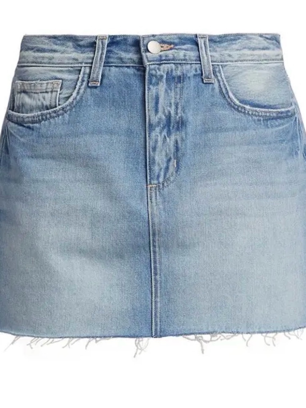 L'AGENCE Light Blue Denim Mini Skirt